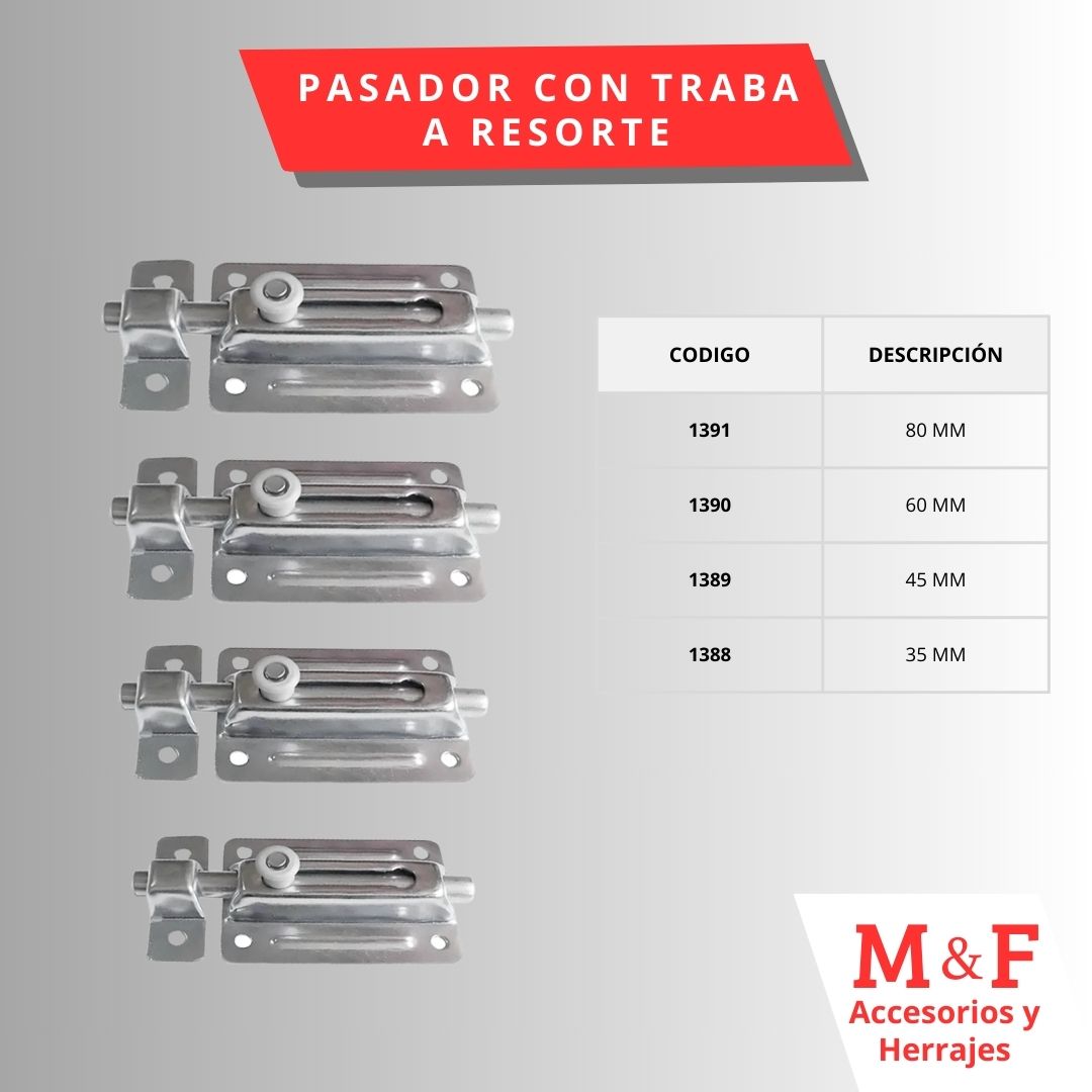 Pasador con Traba a Resorte 45 mm