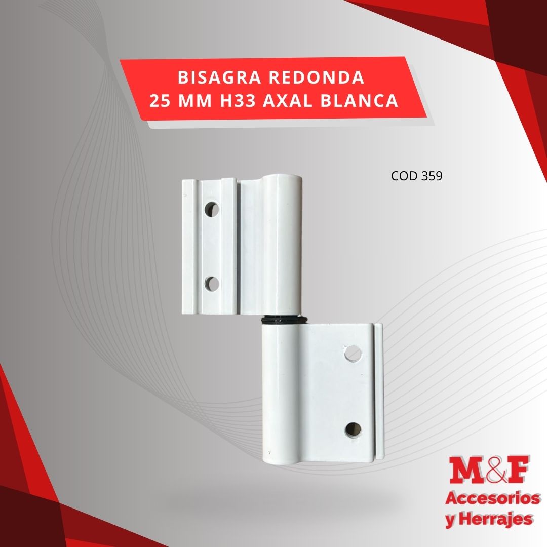 Bisagra Redonda H33 Blanca Axal
