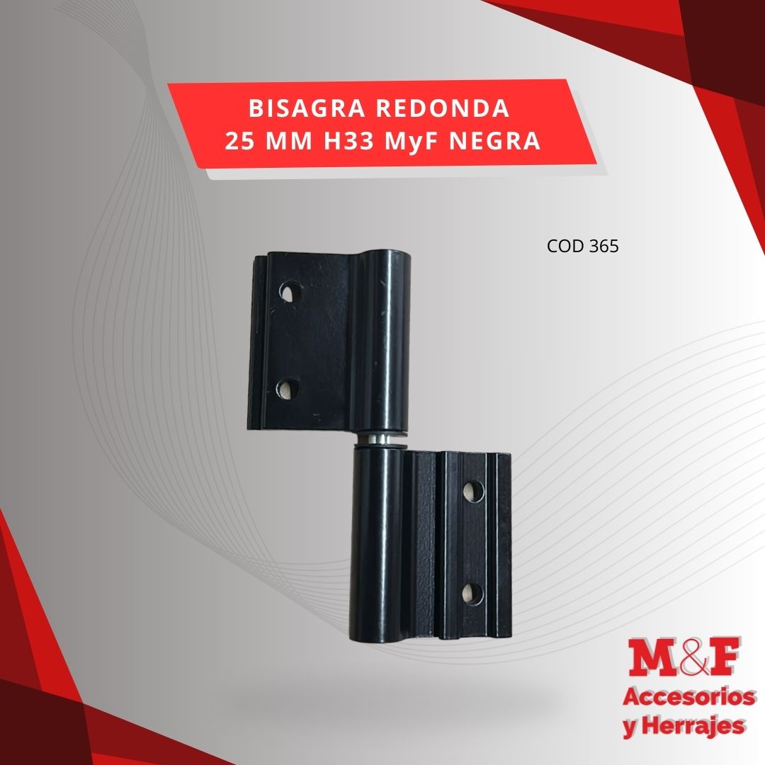 Bisagra Redonda H33 Negra MyF