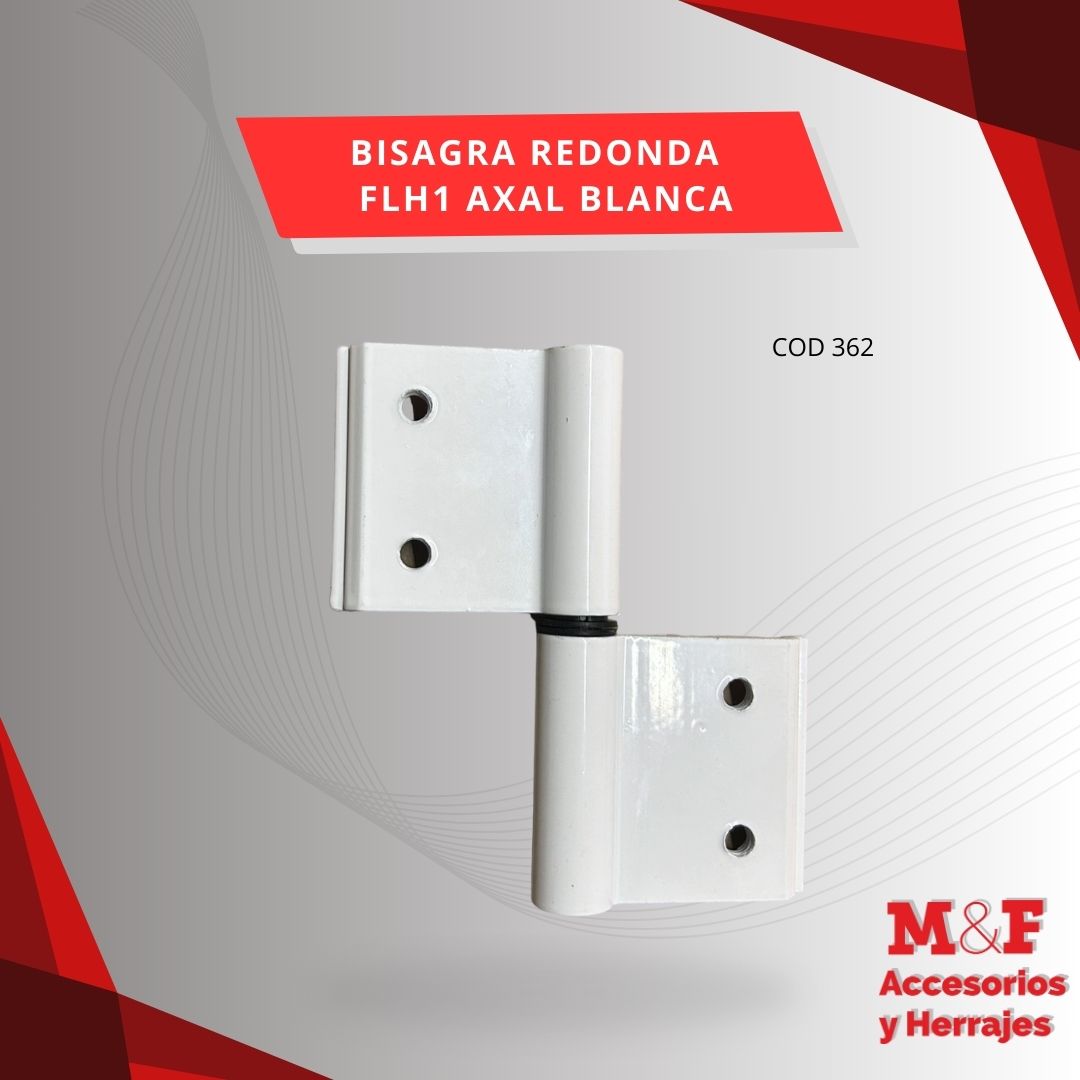Bisagra Redonda FLH1 Blanca Axal