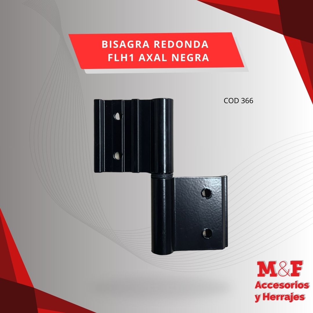 Bisagra Redonda FLH1 Negra Axal