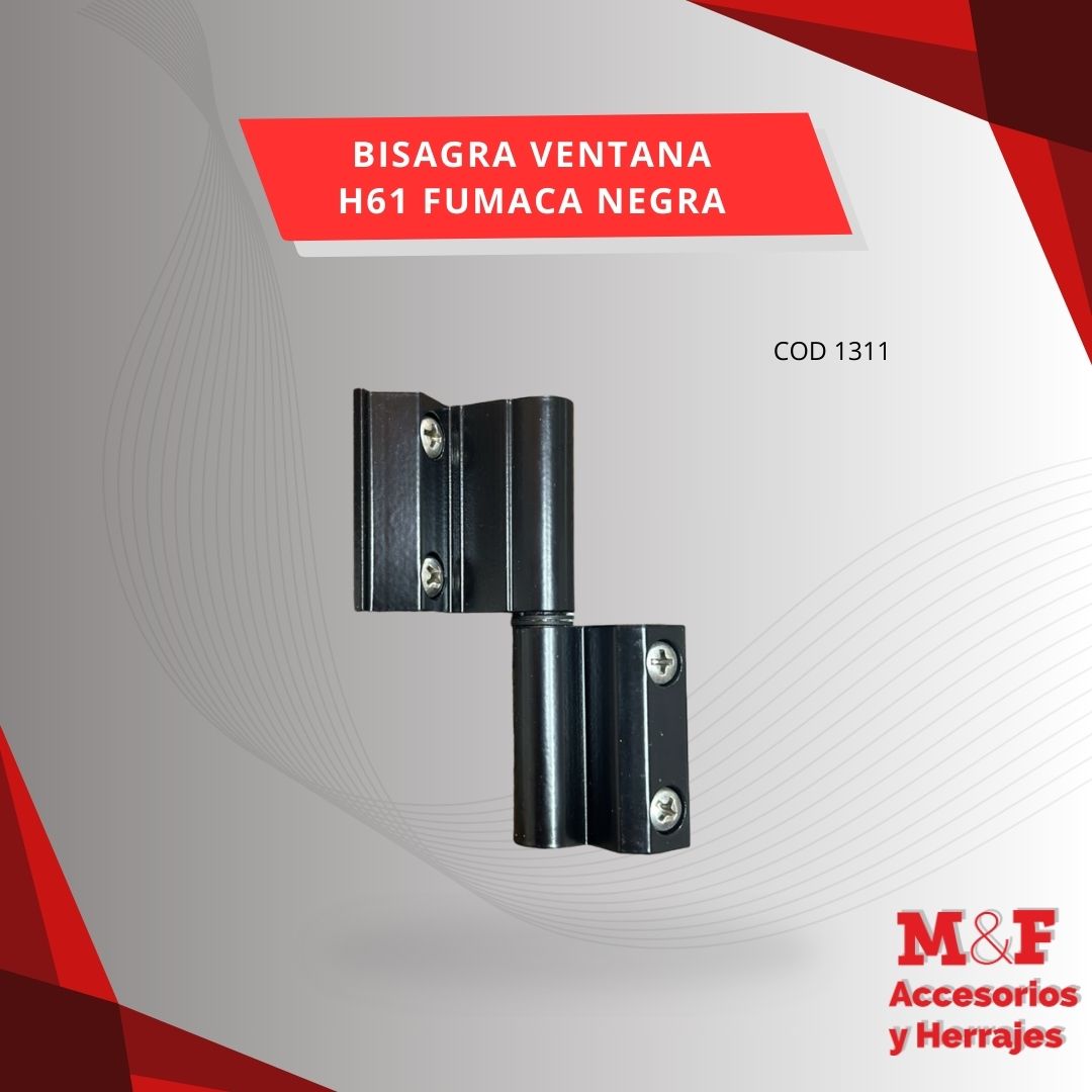 Bisagra Ventana 2C H61 Fumaca Negra 