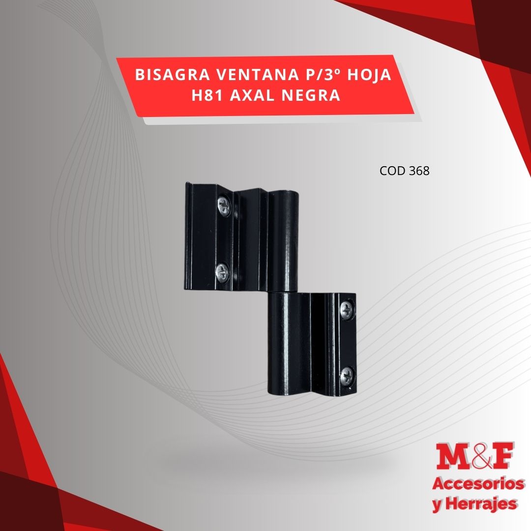 Bisagra Ventana P/3º Hoja H81 Axal Negra