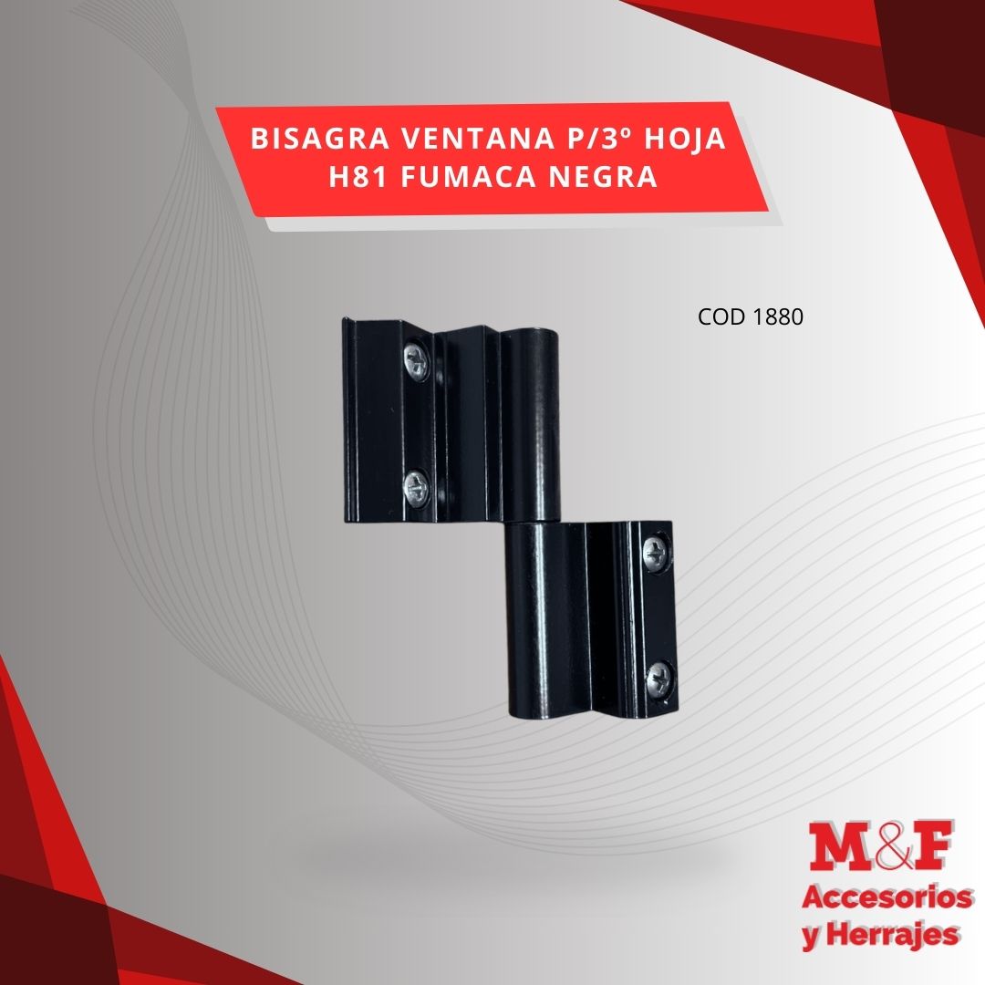 Bisagra Ventana P/3º Hoja H81 Fumaca Negra