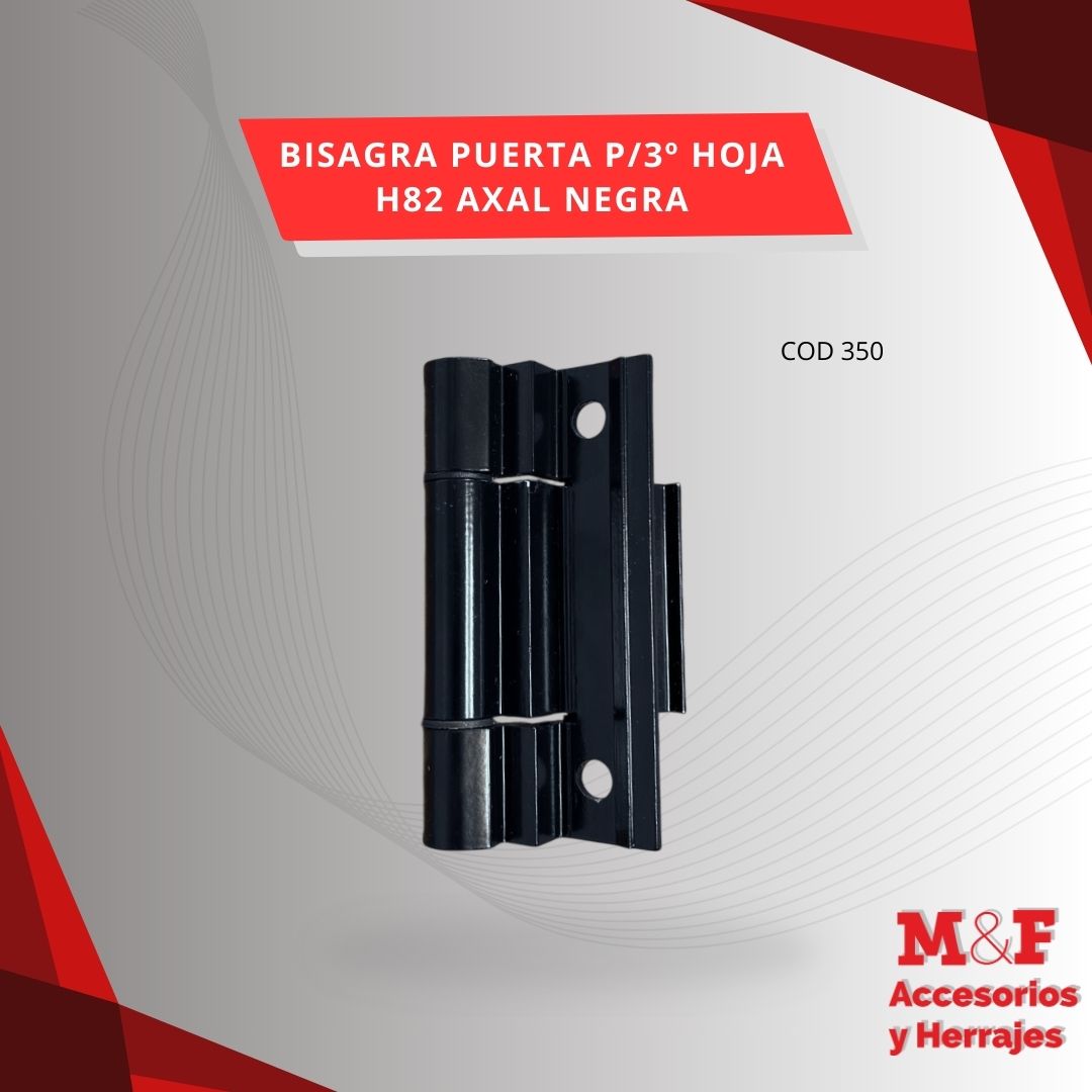 Bisagra Puerta P/3º Hoja H82 Axal Negra