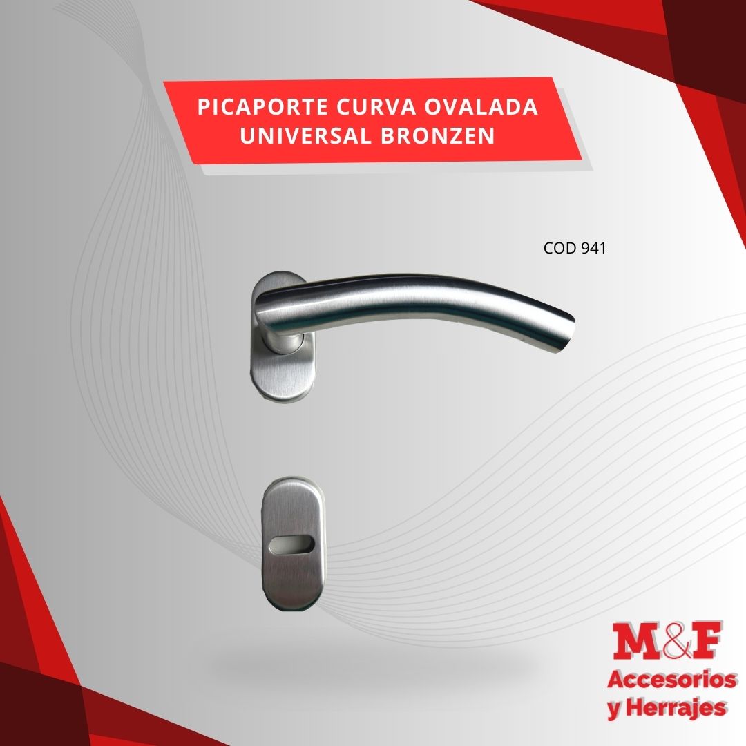 Picaporte Dob/Balancin Curva Oval Univ Bronzen