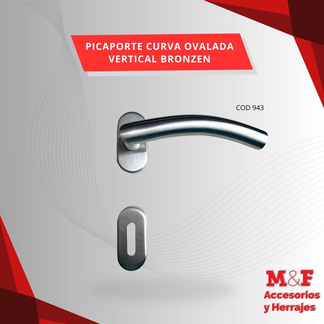 Picaporte Dob/Balancin Curva Oval Vert Bronzen