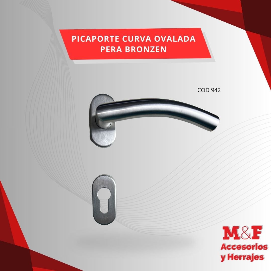 Picaporte Dob/Balancin Curva Oval Pera Bronzen