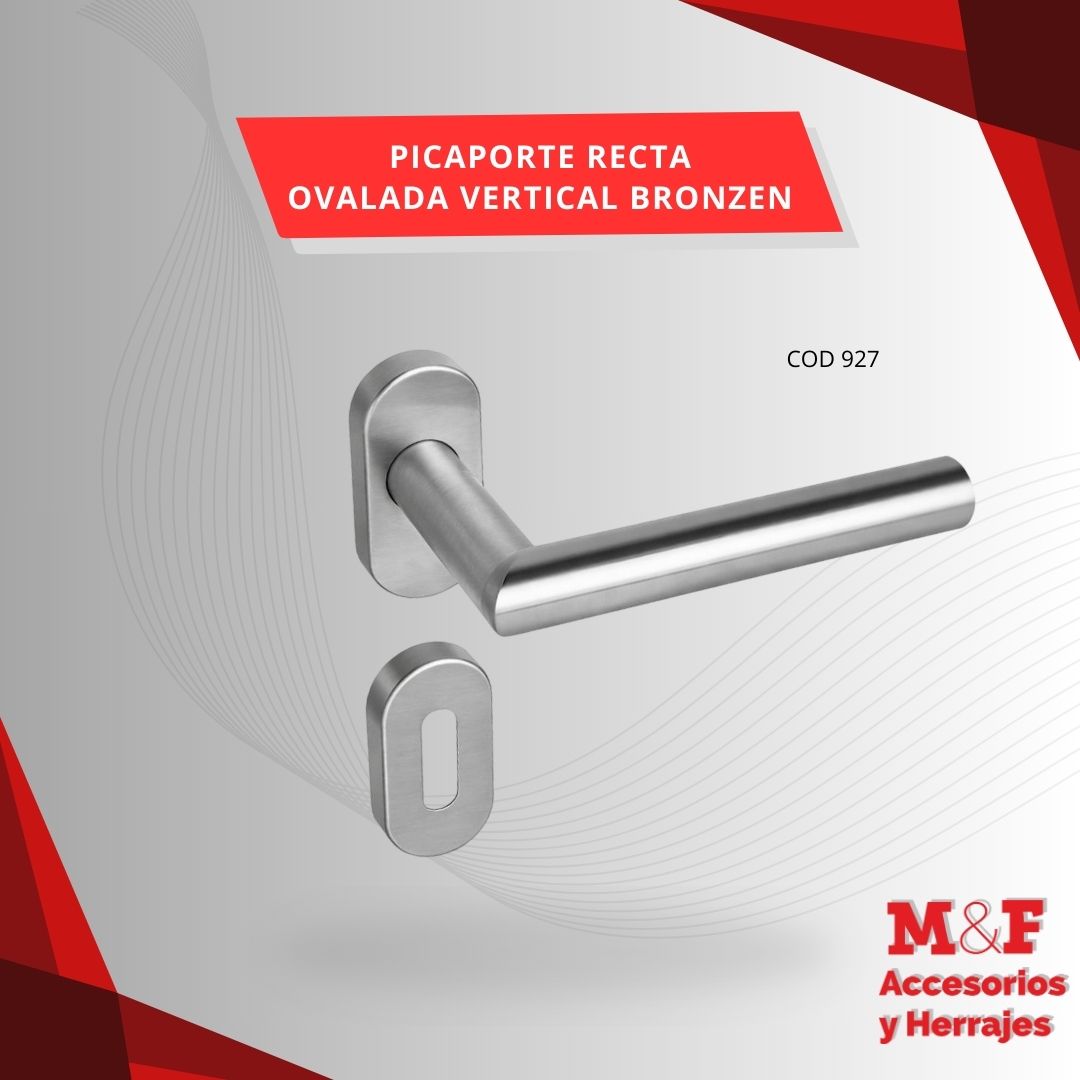 Picaporte Dob/Balancin Recta Oval Vert Bronzen