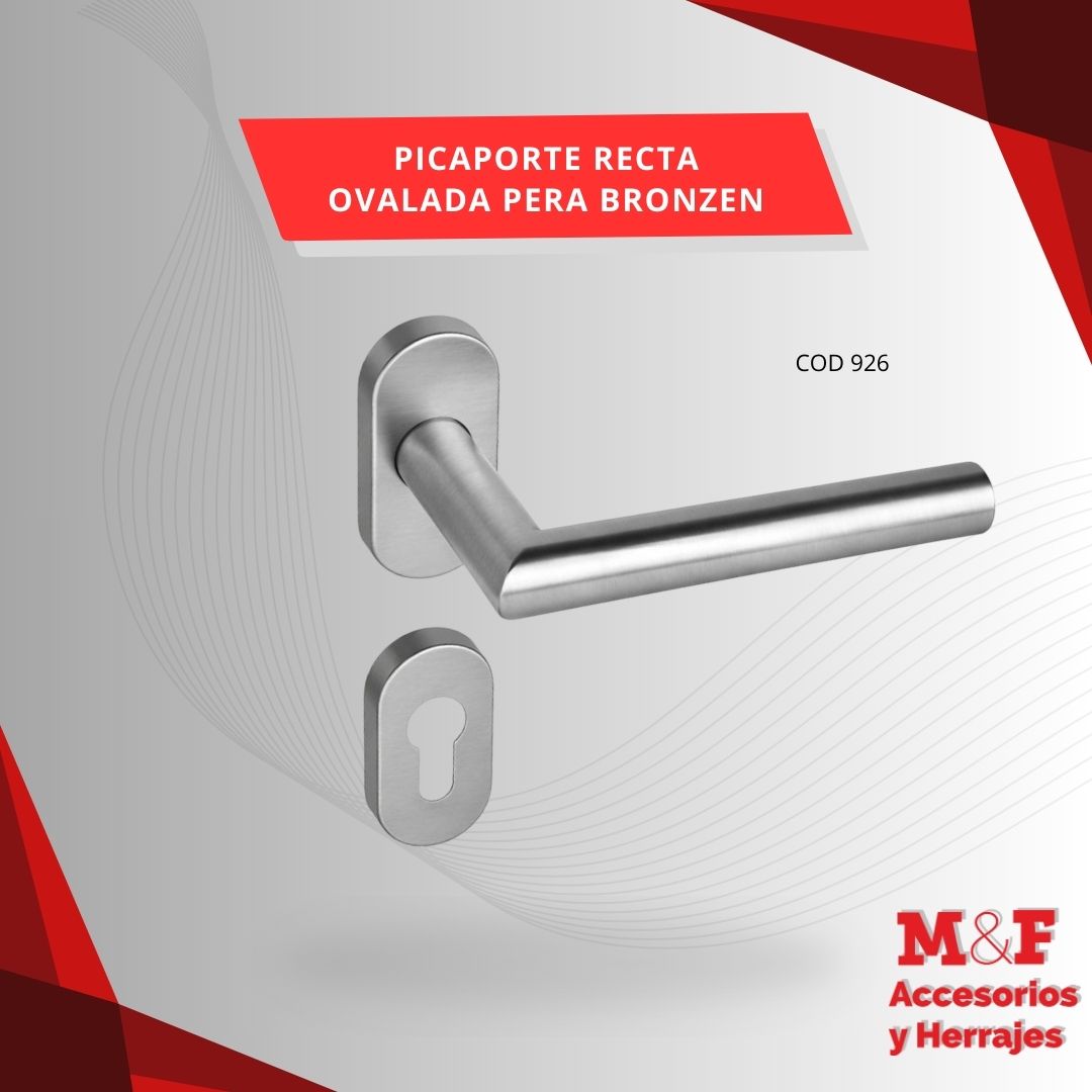 Picaporte Dob/Balancin Recta Oval Pera Bronzen