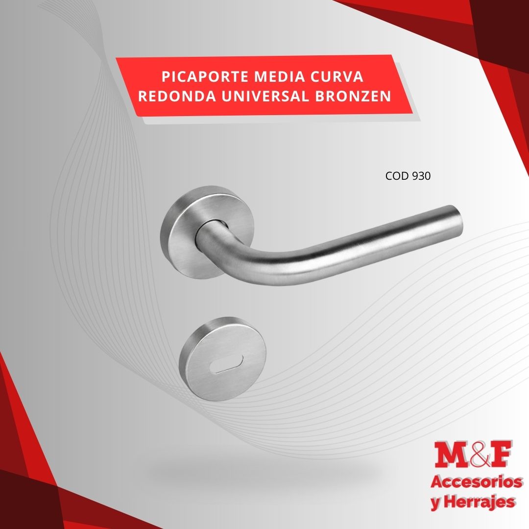 Picaporte Dob/Bal Media Curva Red Univ Bronzen