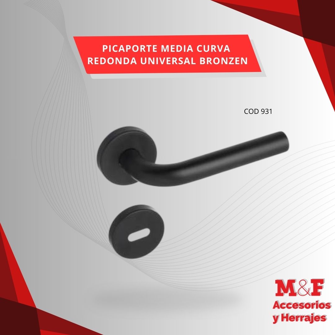Picaporte Dob/Bal Media Curva Red Univ Bronzen