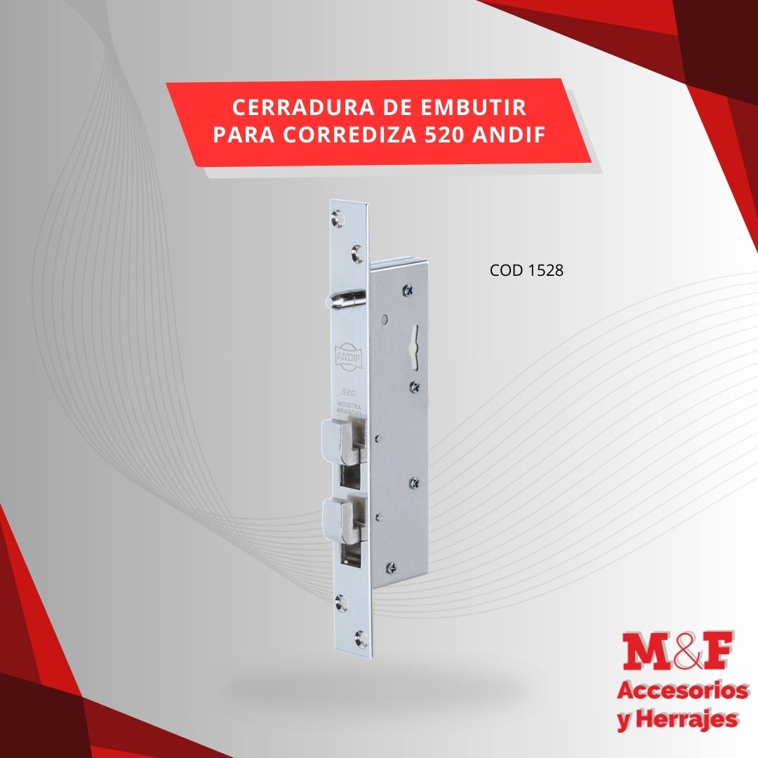 Cerradura Embutir Corrediza 520 Andif