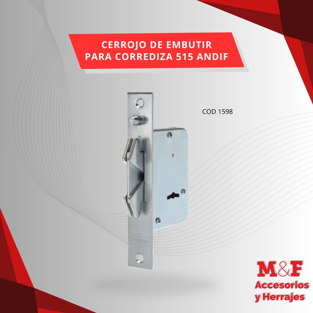 Cerrojo Embutir P/Corrediza 515 Andif
