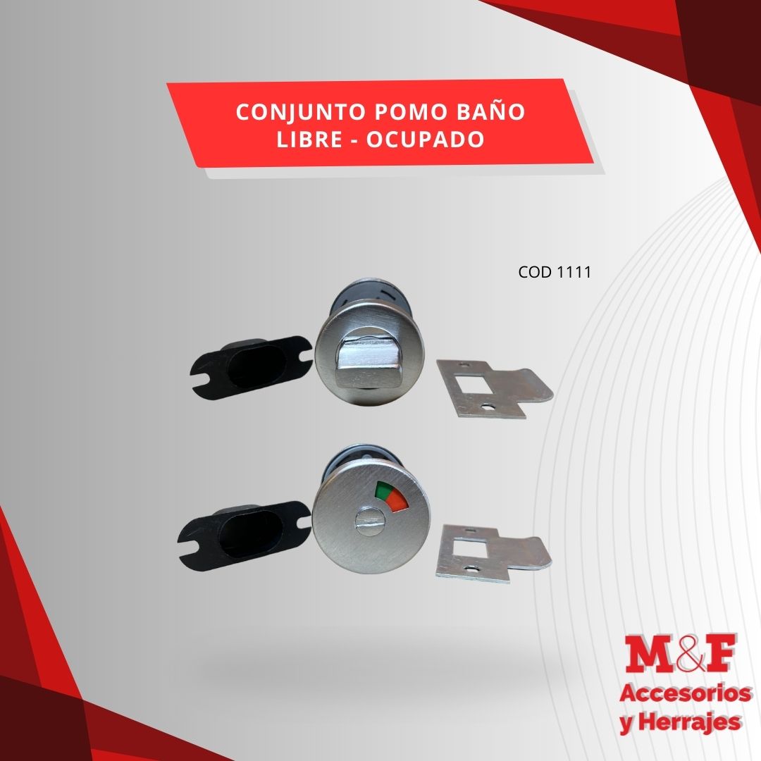 Conjunto Pomo Baño Libre-Ocupado 