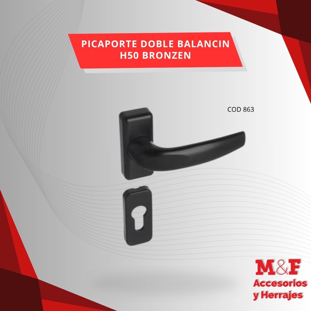 Picaporte Doble Balancin H50 Bronzen