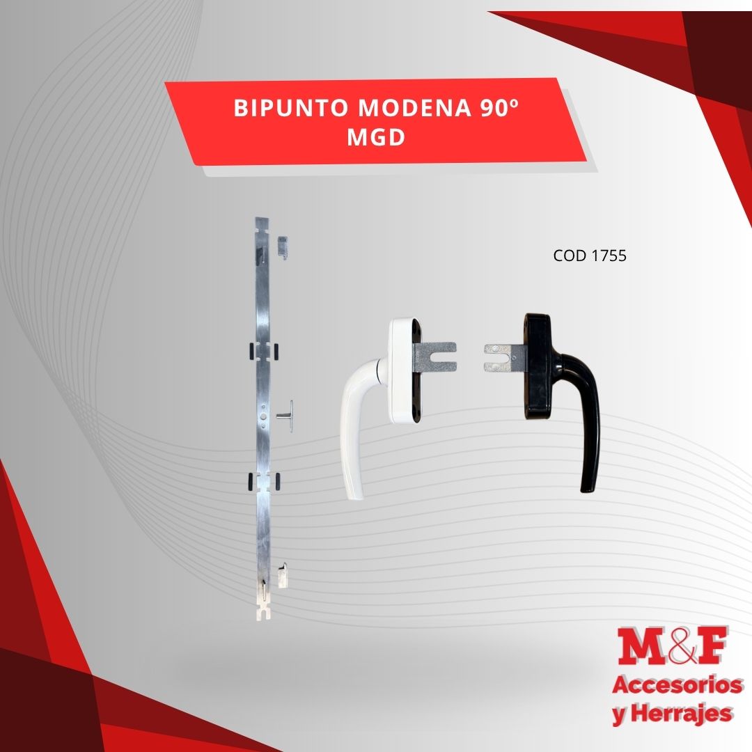 Bipunto Modena 90º Negro MGD