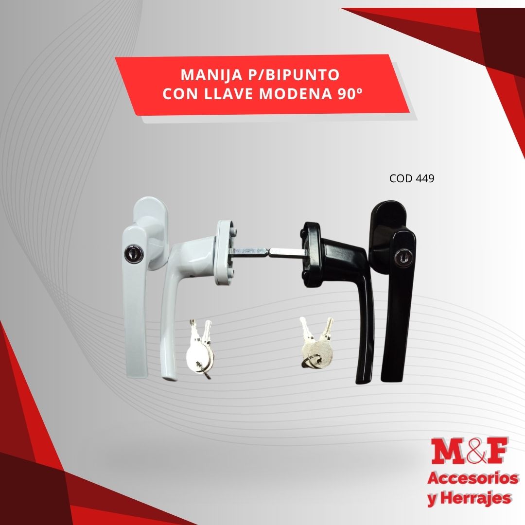 Manija P/Bipunto Mod 90º Con Llave Blanca 