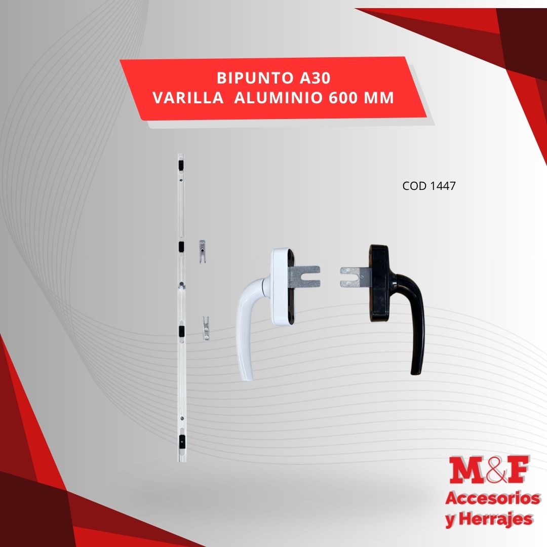 Bipunto A30 Varilla Aluminio 600 mm Blanco 