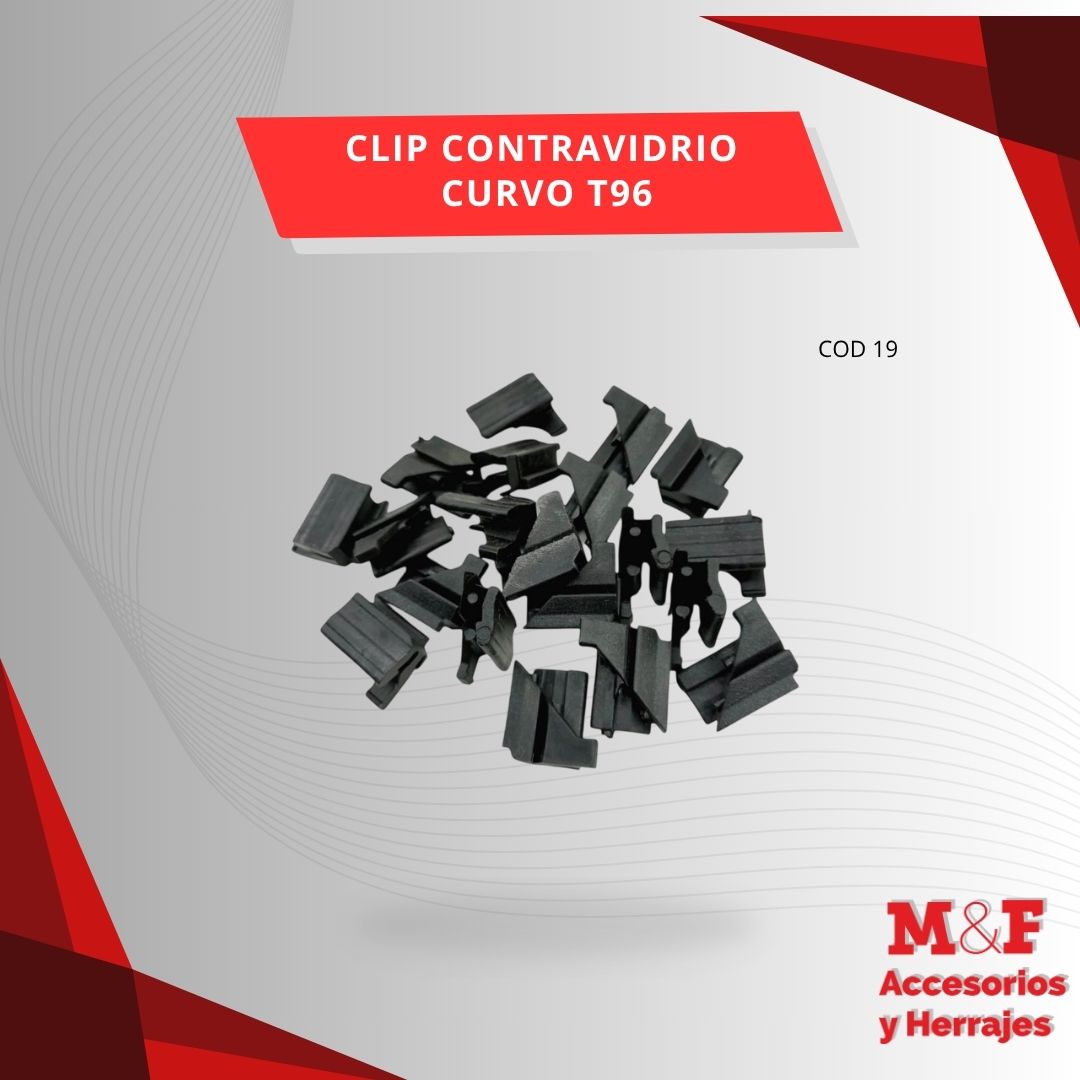 Clip Contravidrio Curvo T96 