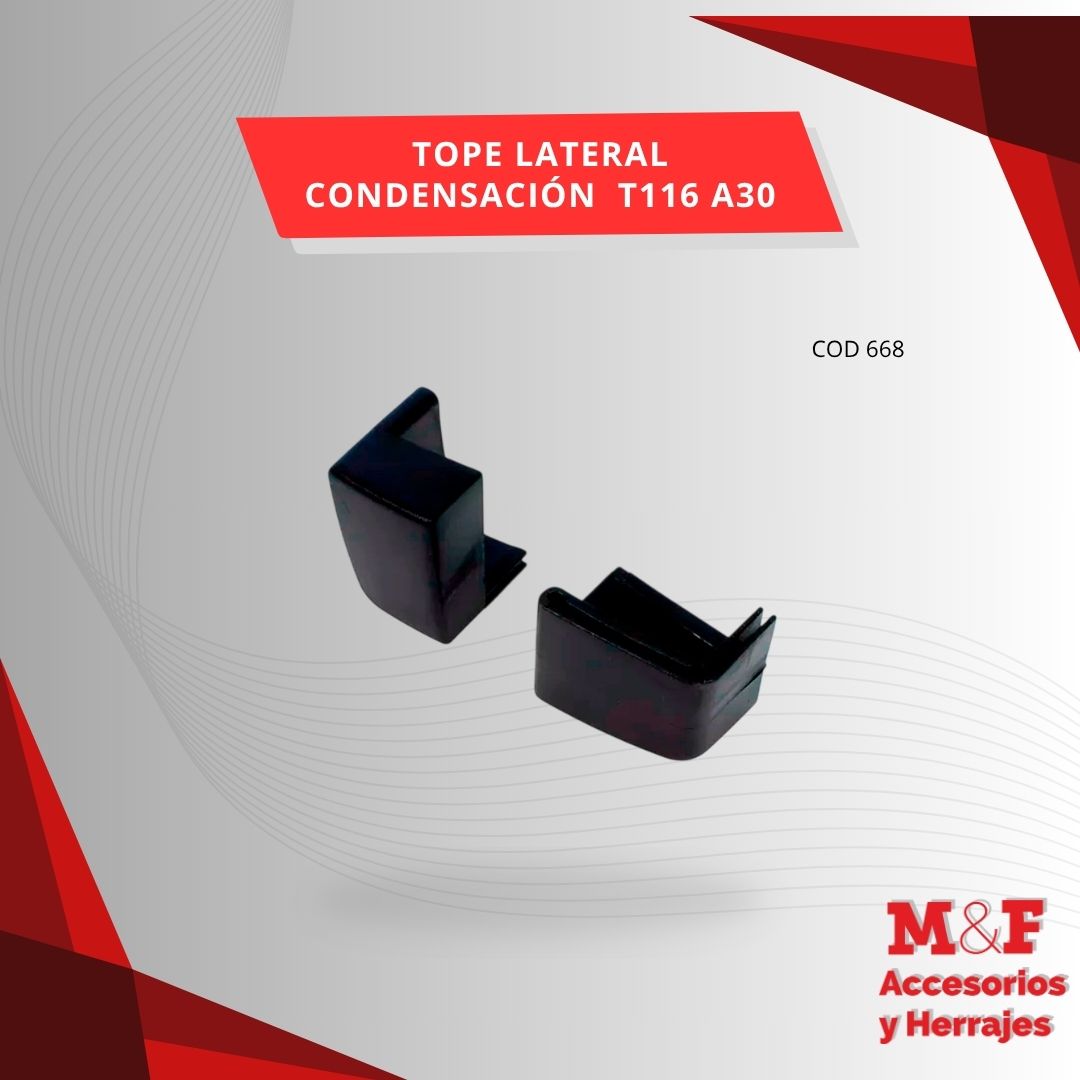 Tope Lateral Condensación T116 A30 Negro